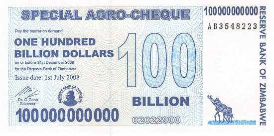 100 Billion Dollars Zimbabwe p.64 2008